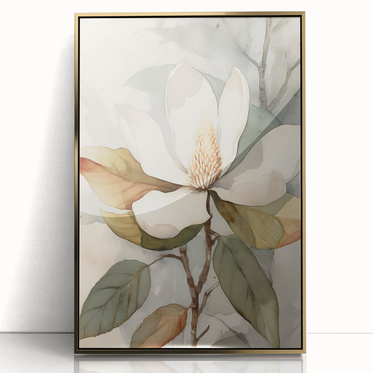 Electric Wall Art: Serene Magnolia Blossom - Modern Electric Decor
