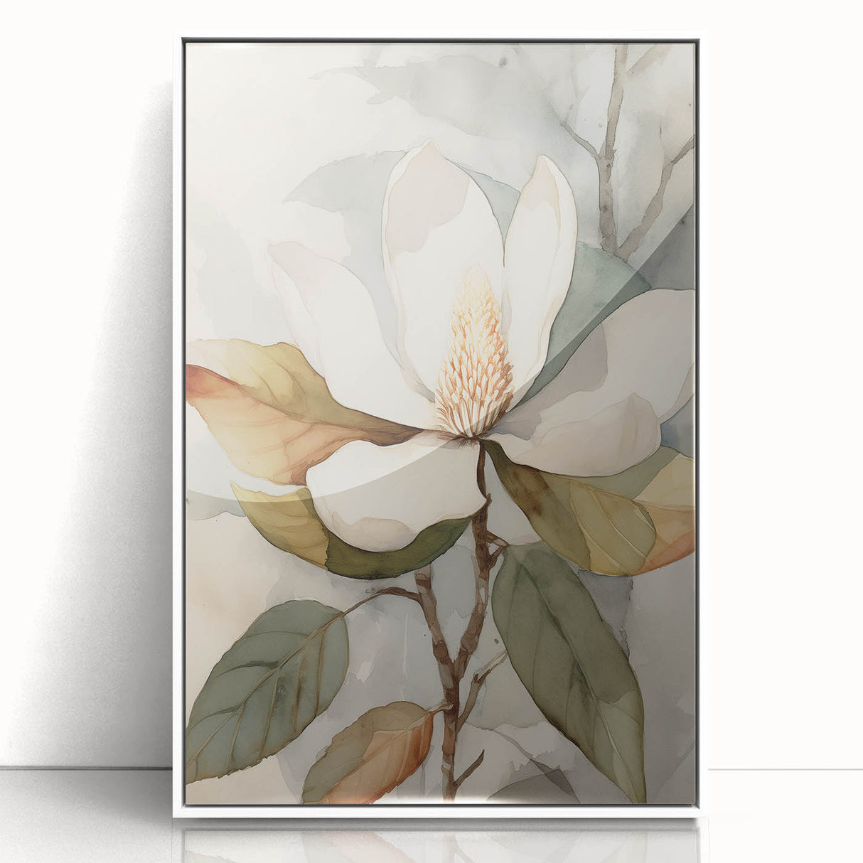 Electric Wall Art: Serene Magnolia Blossom - Modern Electric Decor