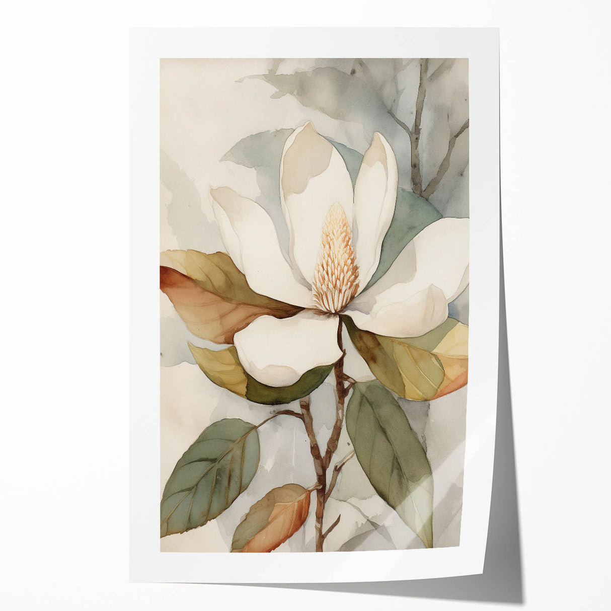 Electric Wall Art: Serene Magnolia Blossom - Modern Electric Decor