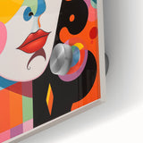 Electric Wall Art: Vibrant Abstract Face Design - Modern Electric Decor