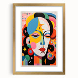 Electric Wall Art: Vibrant Abstract Face Design - Modern Electric Decor