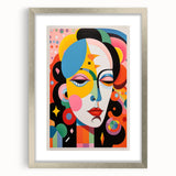 Electric Wall Art: Vibrant Abstract Face Design - Modern Electric Decor