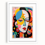 Electric Wall Art: Vibrant Abstract Face Design - Modern Electric Decor