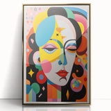 Electric Wall Art: Vibrant Abstract Face Design - Modern Electric Decor