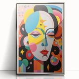 Electric Wall Art: Vibrant Abstract Face Design - Modern Electric Decor