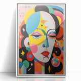 Electric Wall Art: Vibrant Abstract Face Design - Modern Electric Decor