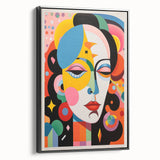 Electric Wall Art: Vibrant Abstract Face Design - Modern Electric Decor