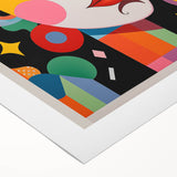 Electric Wall Art: Vibrant Abstract Face Design - Modern Electric Decor