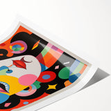 Electric Wall Art: Vibrant Abstract Face Design - Modern Electric Decor