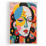 Electric Wall Art: Vibrant Abstract Face Design - Modern Electric Decor