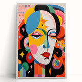 Electric Wall Art: Vibrant Abstract Face Design - Modern Electric Decor