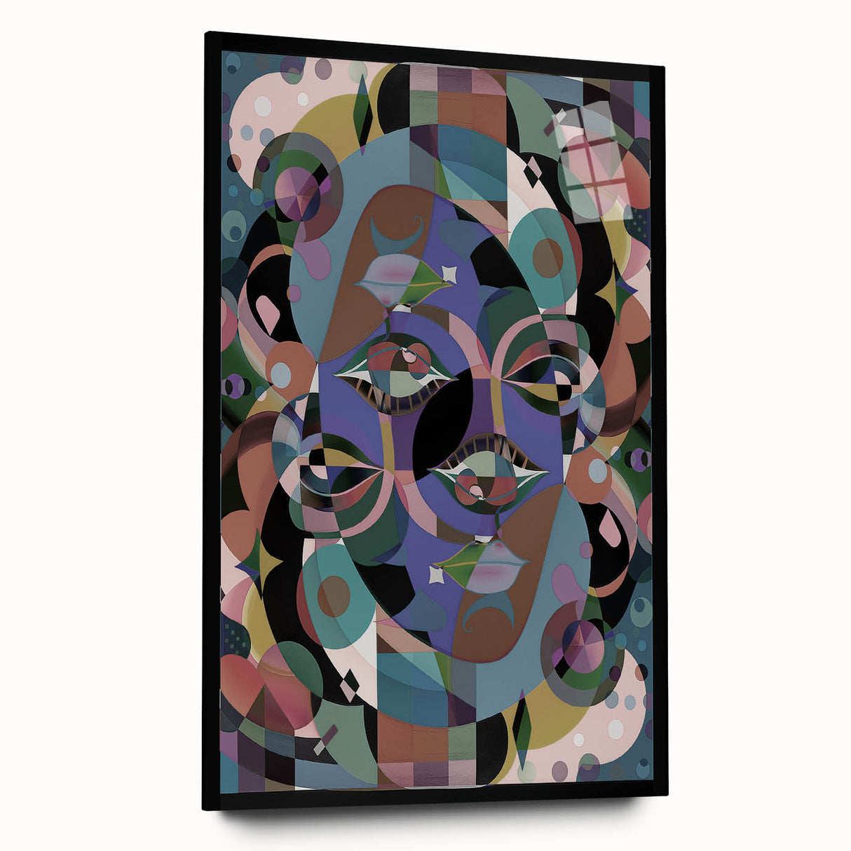 Electric Wall Art: Multi-Dimensional Abstract Face - Modern Electric Decor