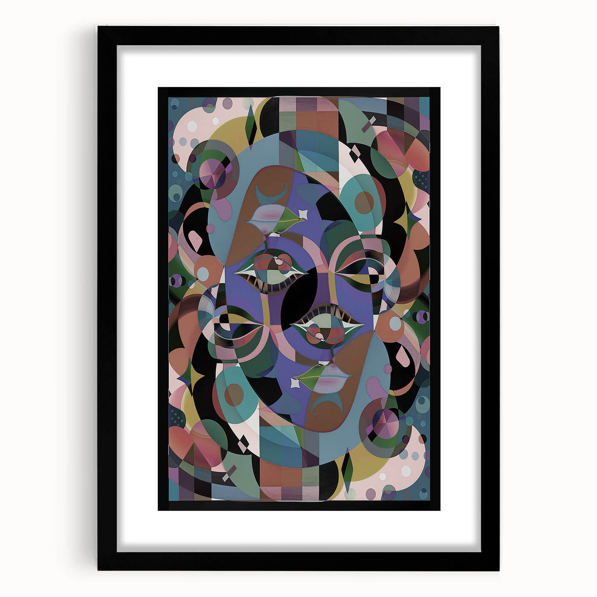 Electric Wall Art: Multi-Dimensional Abstract Face - Modern Electric Decor
