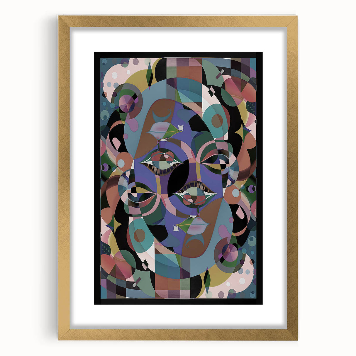 Electric Wall Art: Multi-Dimensional Abstract Face - Modern Electric Decor
