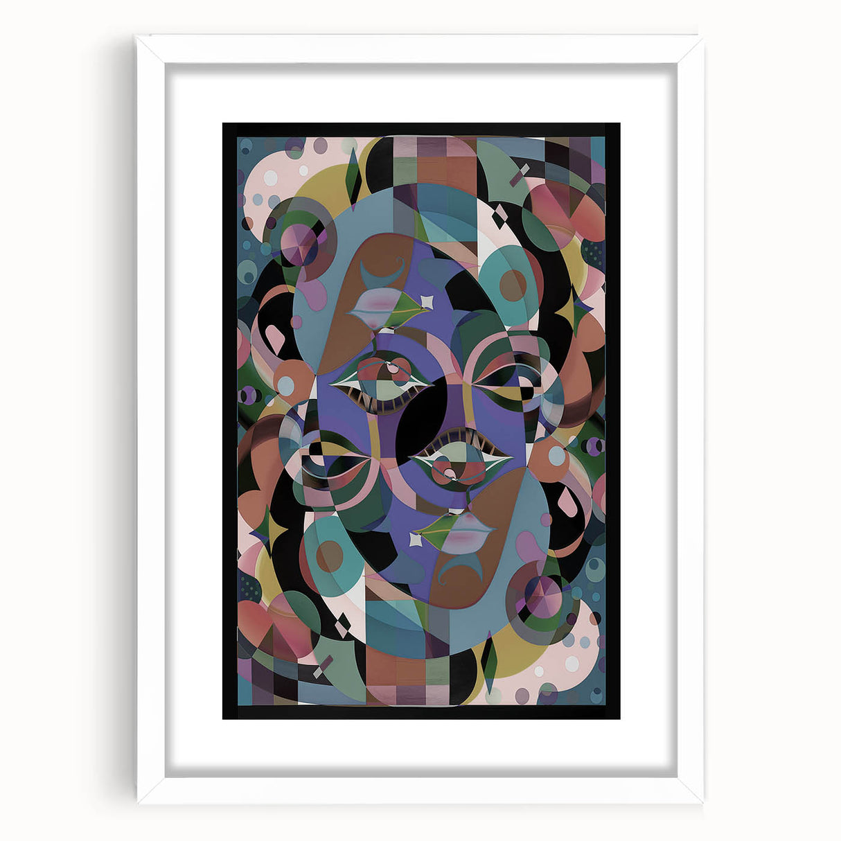 Electric Wall Art: Multi-Dimensional Abstract Face - Modern Electric Decor