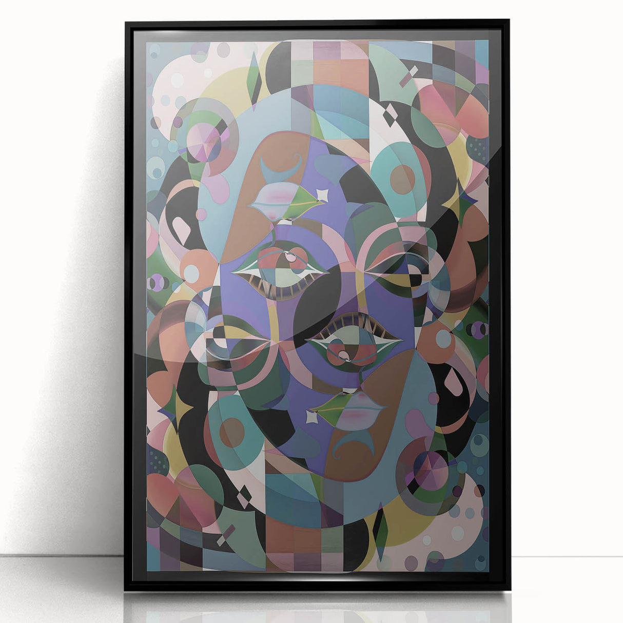 Electric Wall Art: Multi-Dimensional Abstract Face - Modern Electric Decor