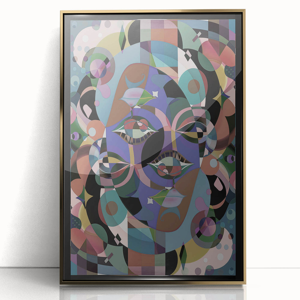 Electric Wall Art: Multi-Dimensional Abstract Face - Modern Electric Decor