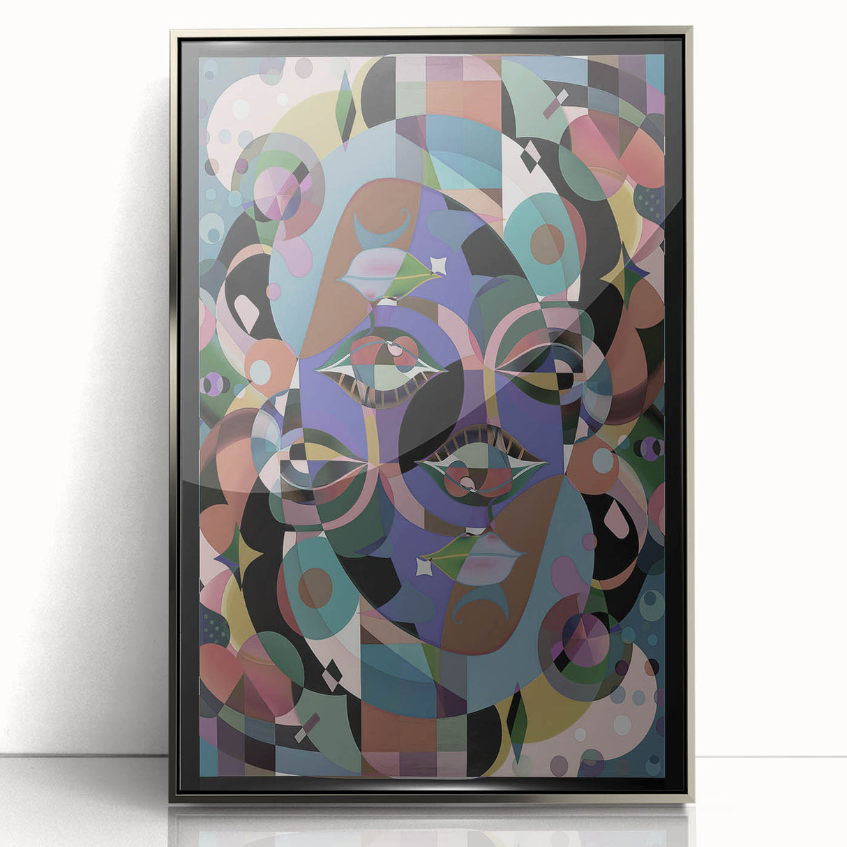Electric Wall Art: Multi-Dimensional Abstract Face - Modern Electric Decor