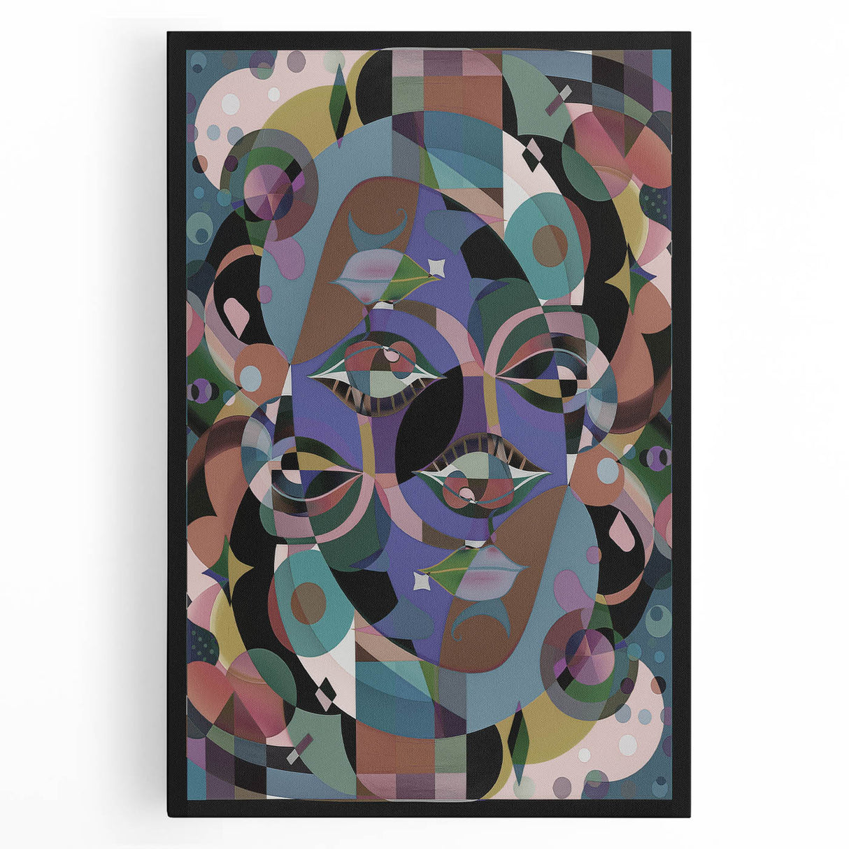 Electric Wall Art: Multi-Dimensional Abstract Face - Modern Electric Decor