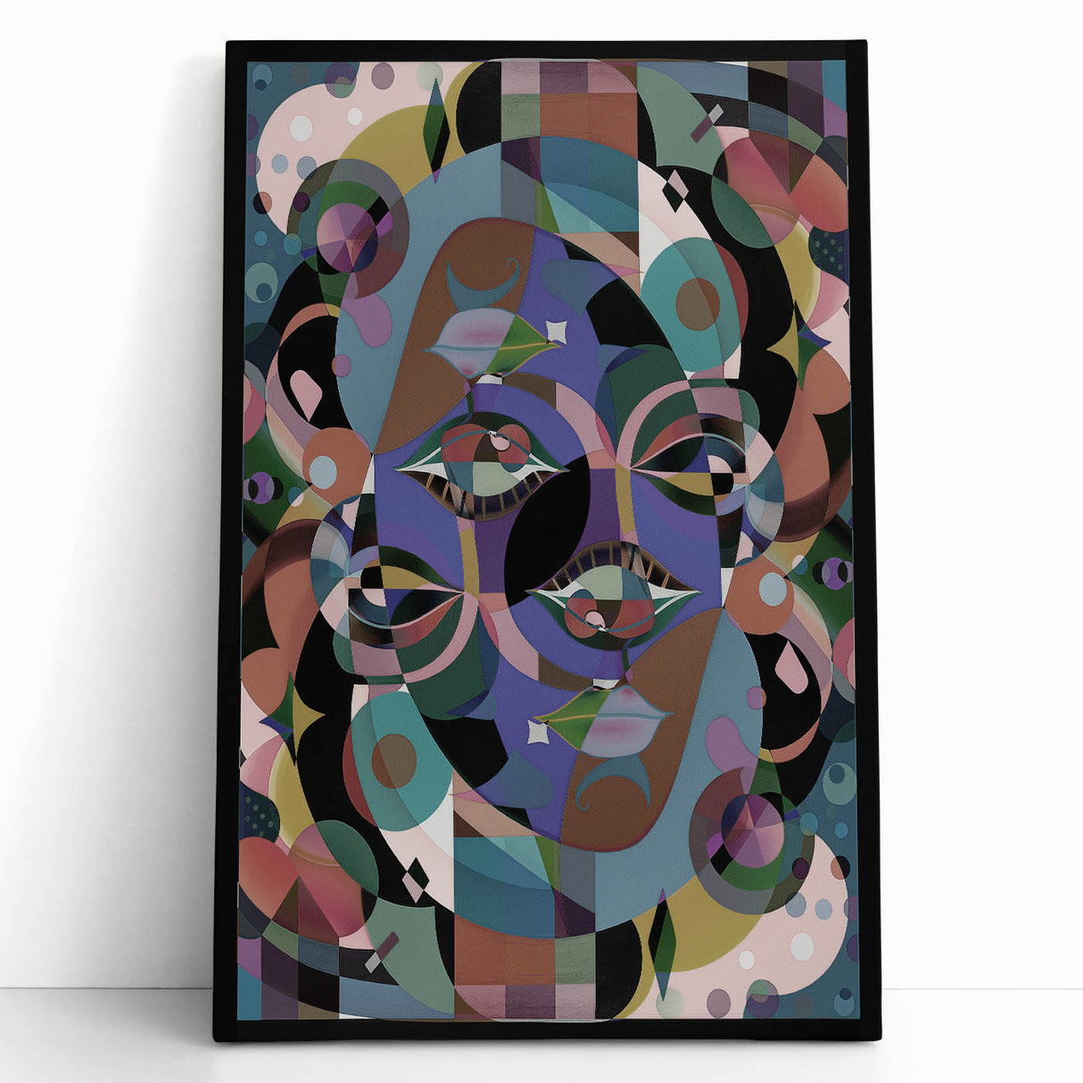 Electric Wall Art: Multi-Dimensional Abstract Face - Modern Electric Decor
