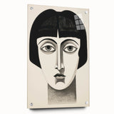 Abstract Electric Portrait Canvas - Black and White Modern Wall Art