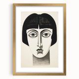 Abstract Electric Portrait Canvas - Black and White Modern Wall Art