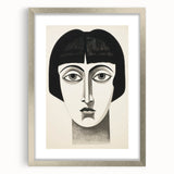 Abstract Electric Portrait Canvas - Black and White Modern Wall Art