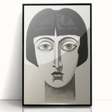 Abstract Electric Portrait Canvas - Black and White Modern Wall Art