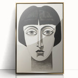Abstract Electric Portrait Canvas - Black and White Modern Wall Art