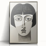 Abstract Electric Portrait Canvas - Black and White Modern Wall Art
