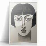 Abstract Electric Portrait Canvas - Black and White Modern Wall Art