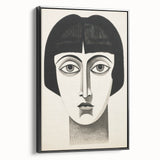 Abstract Electric Portrait Canvas - Black and White Modern Wall Art