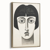 Abstract Electric Portrait Canvas - Black and White Modern Wall Art