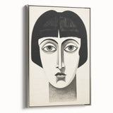 Abstract Electric Portrait Canvas - Black and White Modern Wall Art