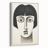 Abstract Electric Portrait Canvas - Black and White Modern Wall Art