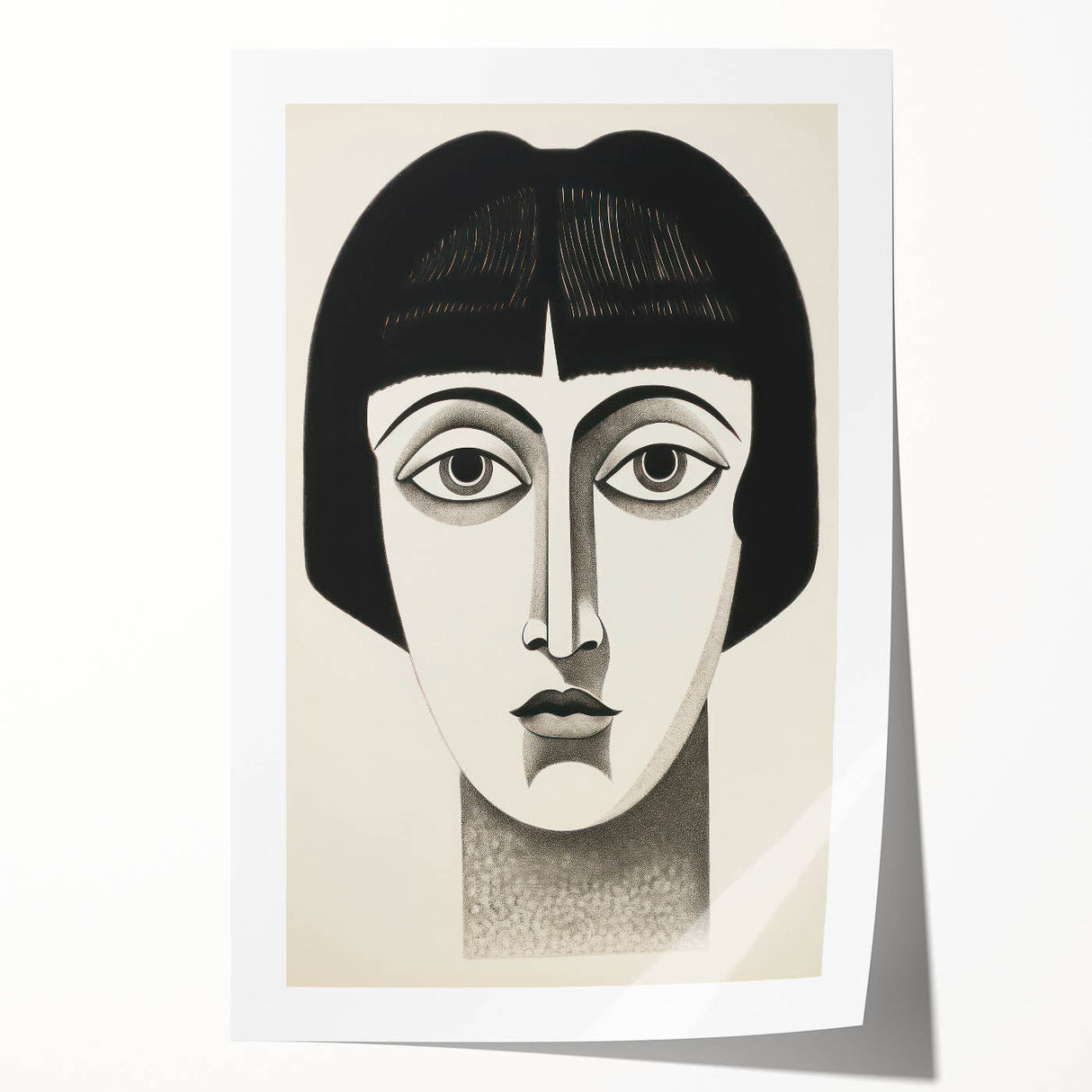Abstract Electric Portrait Canvas - Black and White Modern Wall Art