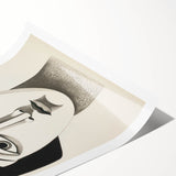 Abstract Electric Portrait Canvas - Black and White Modern Wall Art