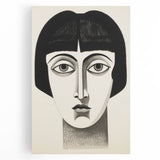 Abstract Electric Portrait Canvas - Black and White Modern Wall Art