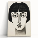 Abstract Electric Portrait Canvas - Black and White Modern Wall Art