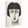 Abstract Electric Portrait Canvas - Black and White Modern Wall Art