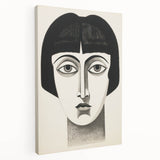Abstract Electric Portrait Canvas - Black and White Modern Wall Art