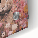 Electric Wall Art: Whimsical Rabbit in Pink Hat - Modern Electric Decor