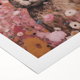 Electric Wall Art: Whimsical Rabbit in Pink Hat - Modern Electric Decor