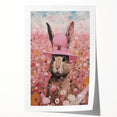 Electric Wall Art: Whimsical Rabbit in Pink Hat - Modern Electric Decor