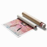 Electric Wall Art: Whimsical Rabbit in Pink Hat - Modern Electric Decor