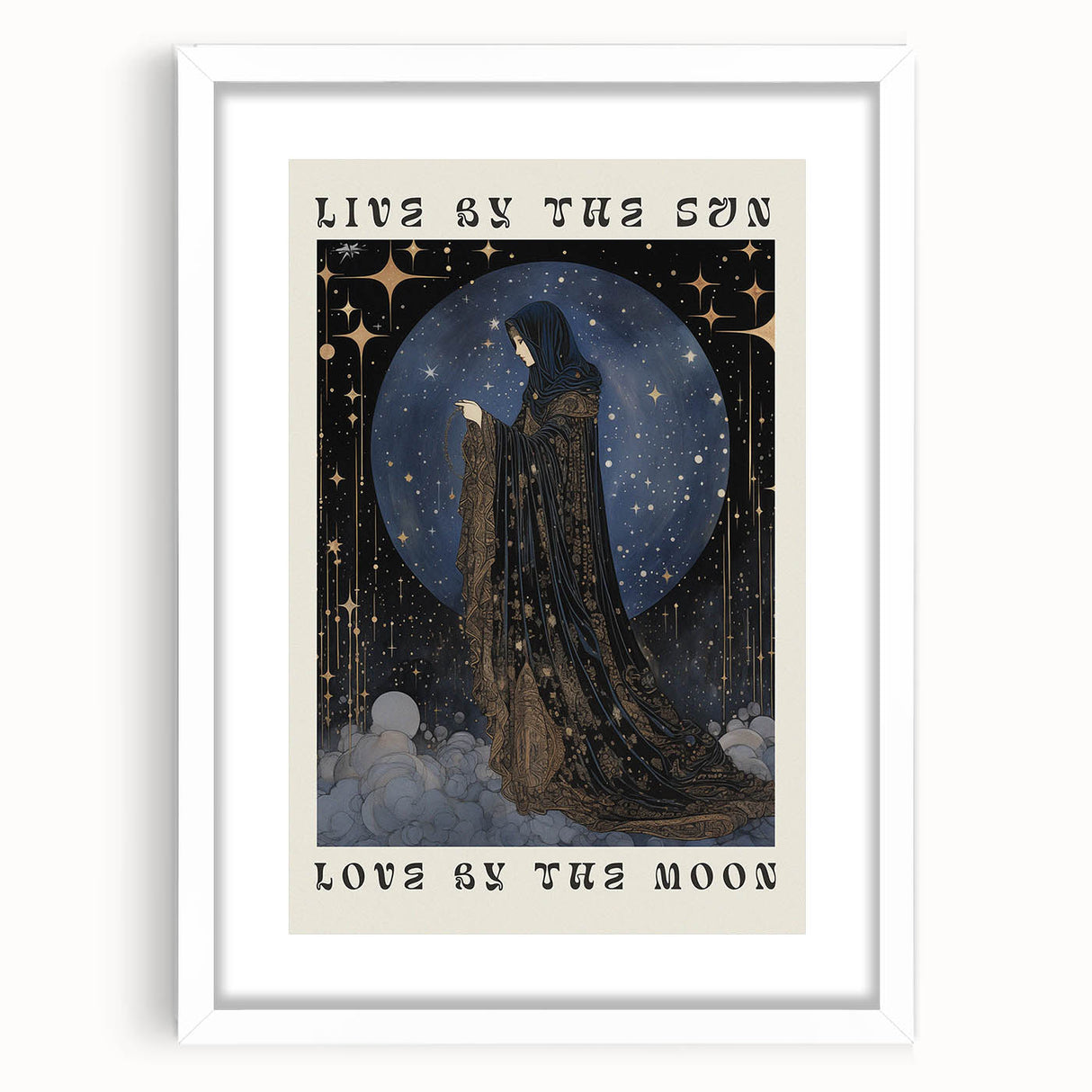 Electric Wall Art: Live by the Sun, Love by the Moon - Modern Decor