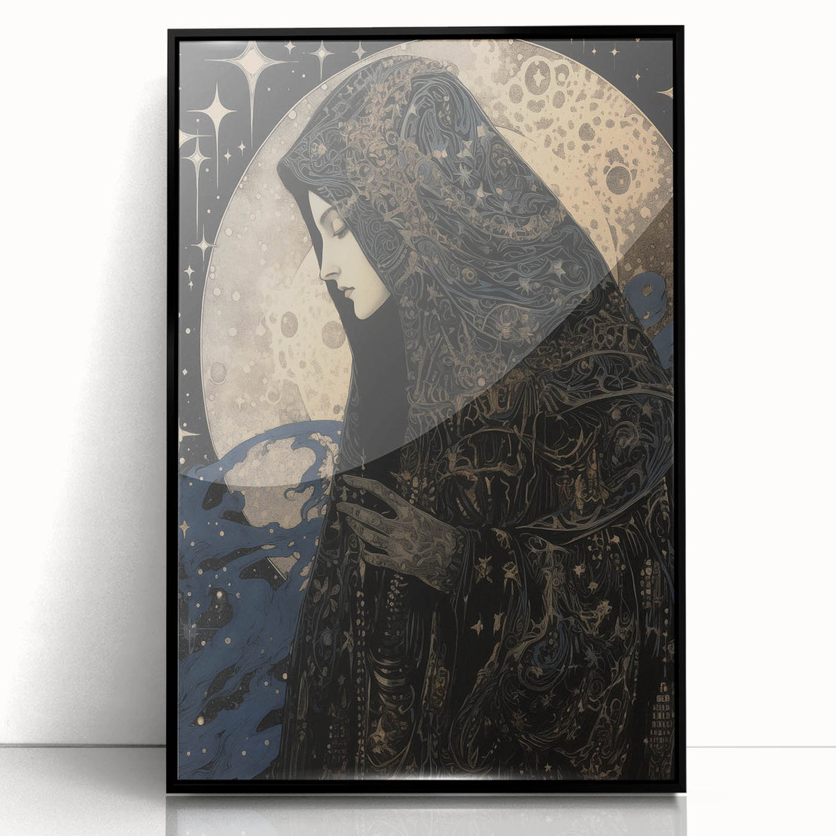 Electric Wall Art: Celestial Moon Priestess - Modern Electric Decor