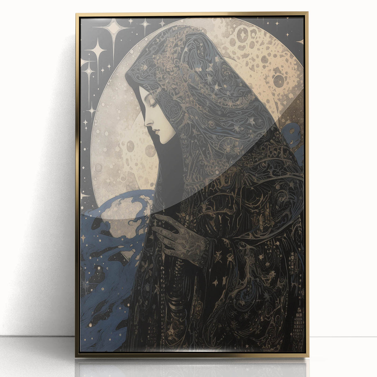 Electric Wall Art: Celestial Moon Priestess - Modern Electric Decor
