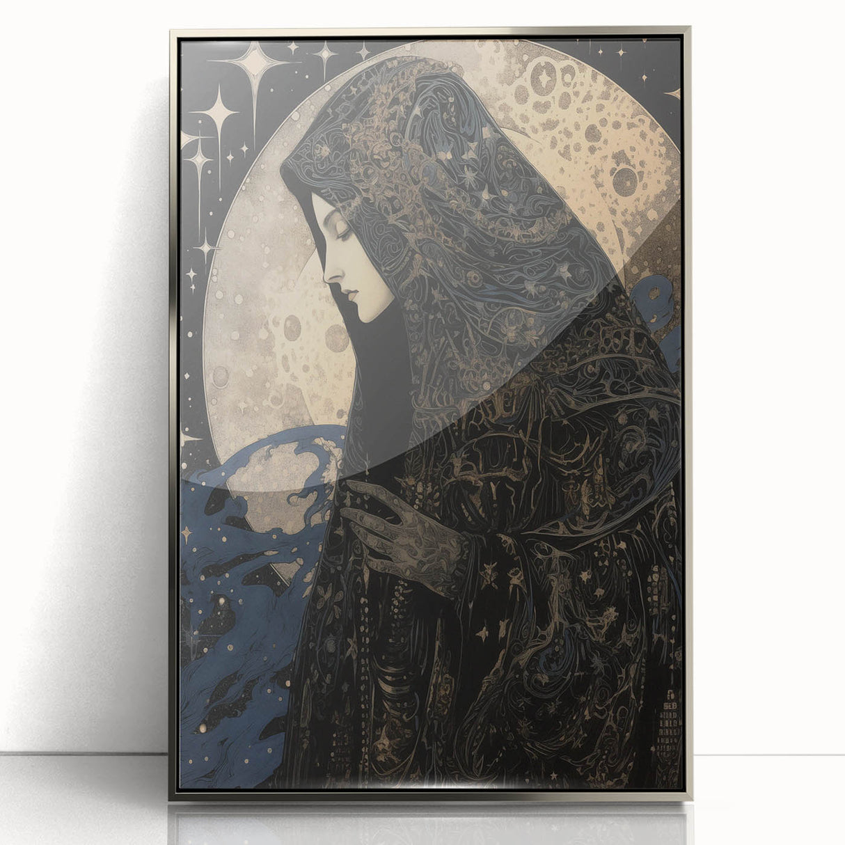 Electric Wall Art: Celestial Moon Priestess - Modern Electric Decor