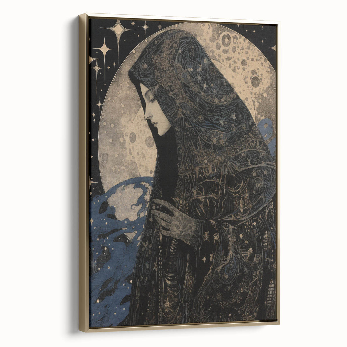 Electric Wall Art: Celestial Moon Priestess - Modern Electric Decor